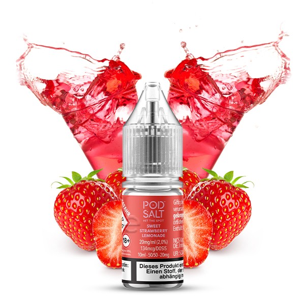 POD SALT XTRA - Sweet Strawberry Lemonade - Nikotinsalz Liquid - 10ml