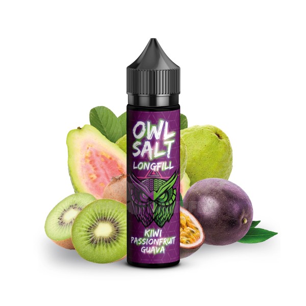 Kiwi Passionfruit Guava - Overdosed - OWL Salt - 10ml Aroma in 60ml Flasche