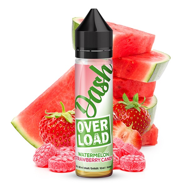 Watermelon Strawberry Candy - OVERLOAD - Dash Liquids - 10ml Aroma in 60ml Flasche