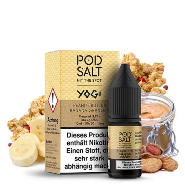 POD SALT FUSION - Peanut Butter Banana Granola Bar - Nikotinsalz Liquid - 10ml