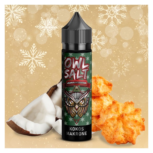 Kokosmakrone (Limit. Weihnachtsedition) - Overdosed - OWL Salt - 10ml Aroma in 60ml Flasche