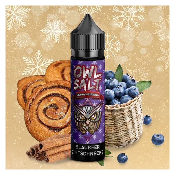 Blaubeer Zimtschnecke (Limit. Weihnachtsedition) - Overdosed - OWL Salt - 10ml Aroma in 60ml Flasche